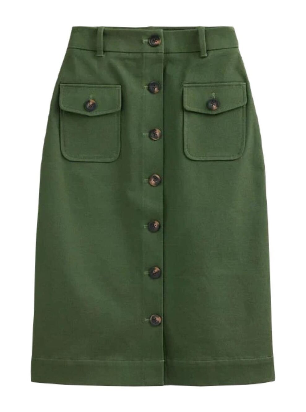 NWT Boden Utility Pocket Midi Skirt in Olive Size 10